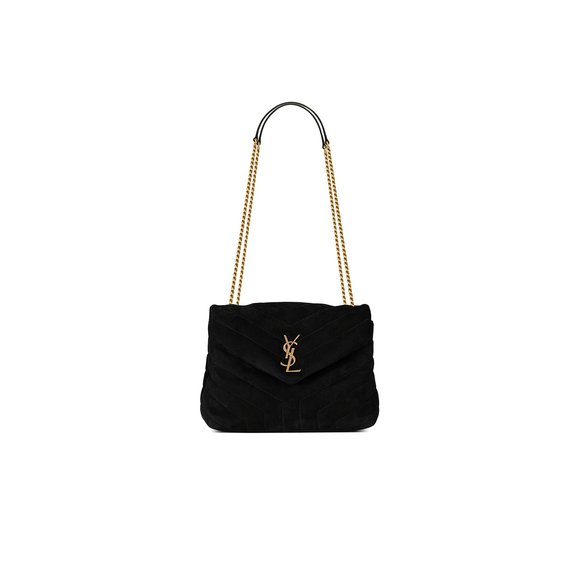 YSL LOULOU SMALL CHAIN BAG IN SUEDE 494699356642 (23*17*9cm)